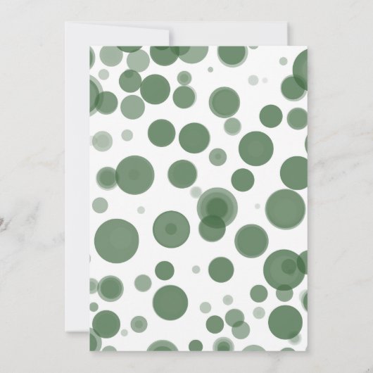 Groen & Wit Polka Dot Bubbles OH Baby shower Kaart (Achterkant)