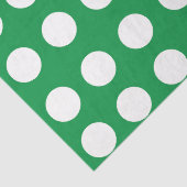 Groen Wit Polka Dot Classic Elegant Tissuepapier (Detail)