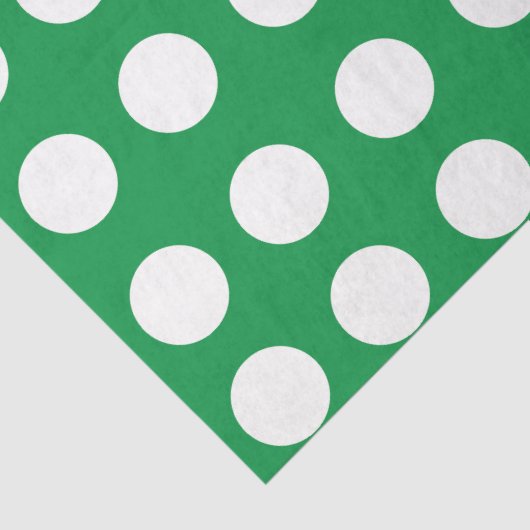 Groen Wit Polka Dot Classic Elegant Tissuepapier (Detail)