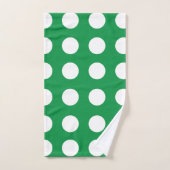 Groen Wit Polka Dot Girly Chic Bad Handdoek (Handdoek)