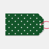 Groen Wit Polka Dot Holiday Gift Label Cadeaulabel (Voorkant (Horizontaal))