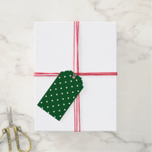 Groen Wit Polka Dot Holiday Gift Label