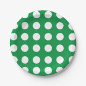 Groen Wit Polka Dot  Retro Party Papieren Bordje (Voorkant)