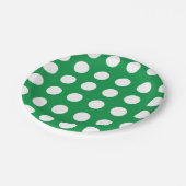 Groen Wit Polka Dot  Retro Party Papieren Bordje (Gekanteld)