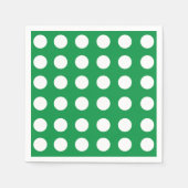 Groen Wit Polka Dot Retro Party Servet (Voorkant)
