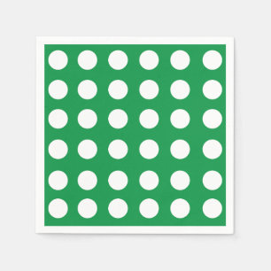 Groen Wit Polka Dot  Retro Party Servet