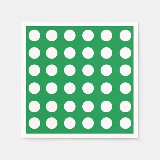 Groen Wit Polka Dot  Retro Party Servet (Voorkant)