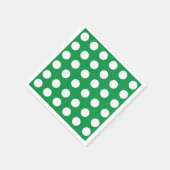 Groen Wit Polka Dot  Retro Party Servet (Hoek)