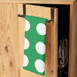 Groen Wit Polka Dot Schattige Retro Theedoek