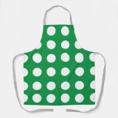 Groen Wit Polka Dot Stijlvol Schattige Schort (Voorkant)