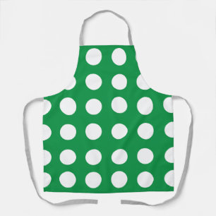 Groen Wit Polka Dot Stijlvol Schattige Schort