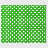 Groen Wit Polka Dots Design Cadeaupapier (Vlak)