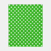 Groen Wit Polka Dots Design Fleece Deken (Voorkant)