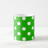 Groen Wit Polka Dots Design Koffiemok (Center)