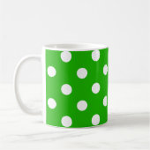 Groen Wit Polka Dots Design Koffiemok (Links)