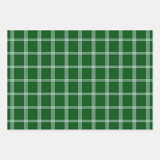 Groen Wit Polka Dots Sterren Plaid Vakantie Inpakpapier Vel (Voorkant 3)