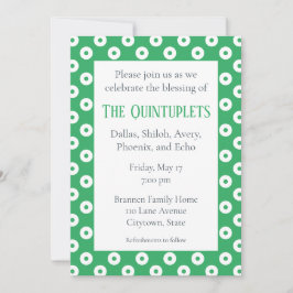Groen & Wit Polka-Stippen Meerdere Baby Zegen Kaart
