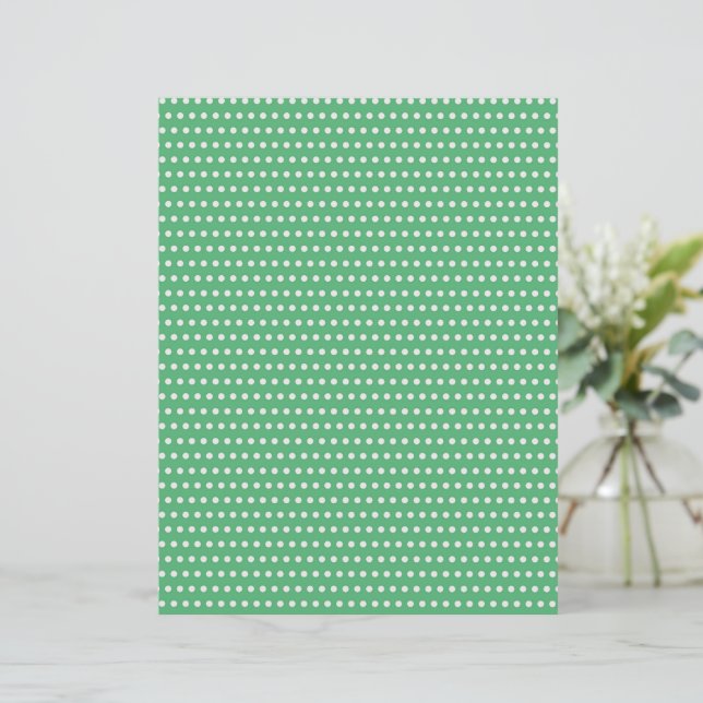 Groen & Wit Polkadots Kerst Scrapbook Papier (Staand voorkant)