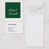 Groen wit professioneel minimalistisch handschrift visitekaartje (Voorkant / Achterkant)