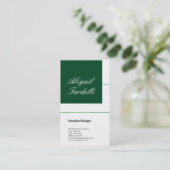 Groen wit professioneel minimalistisch handschrift visitekaartje (Staand voorkant)