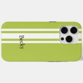 Groen Wit Racing Stripes Serif Naam Case-Mate iPhone Case (Achterkant (horizontaal))