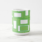 Groen wit rechthoeken geometrisch patroon koffiemok (Center)