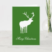 Groen Wit Rendier Elegant Vakantie Gevouwen Kaart (Voorkant)