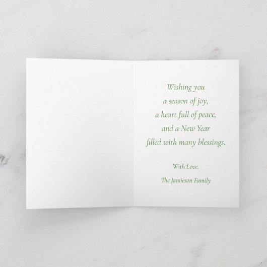 Groen Wit Rendier Elegant Vakantie Gevouwen Kaart (Binnen)