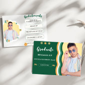 Groen Wit Retro Gepersonaliseerd afstudeerfeest Kaart