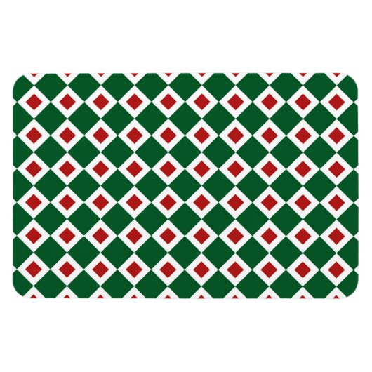 Groen, wit, rood diamantpatroon magneet (Horizontaal)