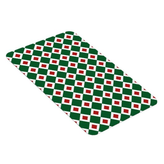 Groen, wit, rood diamantpatroon magneet (Rechterzijde)