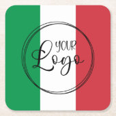 Groen Wit Rood Italiaans Kleuren Logo Kartonnen Onderzetters (Voorkant)