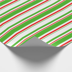 Groen, wit, rood kerstgebrouwbaar patroon cadeaupapier