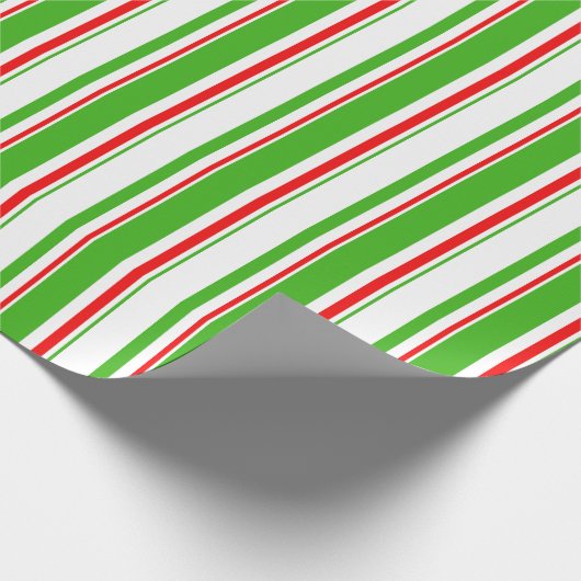 Groen, wit, rood kerstgebrouwbaar patroon cadeaupapier (Hoek)