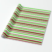 Groen, wit, rood kerststijlpatroon cadeaupapier (Uitgerold)