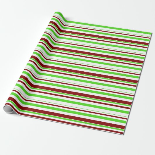 Groen, wit, rood kerststijlpatroon cadeaupapier (Uitgerold)