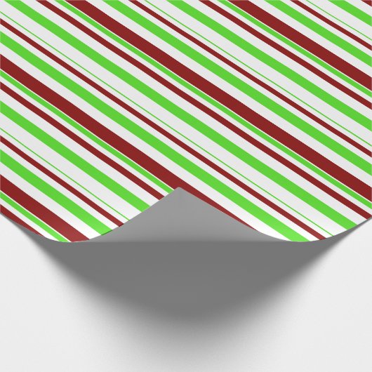Groen, wit, rood kerststijlpatroon cadeaupapier (Hoek)