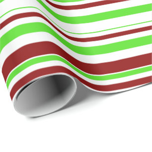Groen, wit, rood kerststijlpatroon cadeaupapier