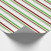 Groen, wit, rood, kerstvormig patroon cadeaupapier (Hoek)