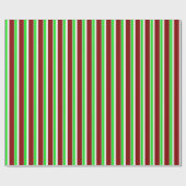 Groen, wit, rood, kerstvormig patroon cadeaupapier (Vlak)