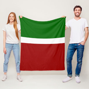 Groen Wit Rood Kleurenblok Stijlontwerp Fleece Deken