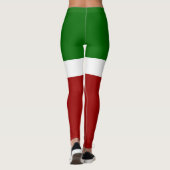 Groen Wit Rood Kleurenblok Stijlontwerp Leggings (Achterkant)