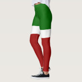 Groen Wit Rood Kleurenblok Stijlontwerp Leggings (Links)