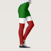 Groen Wit Rood Kleurenblok Stijlontwerp Leggings (Rechts)