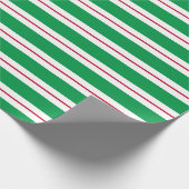 Groen Wit Rood Luifel Streep Continu Rol Cadeaupapier (Hoek)