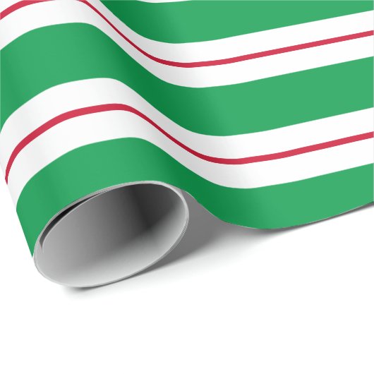 Groen Wit Rood Luifel Streep Continu Rol Cadeaupapier (Rol Hoek)