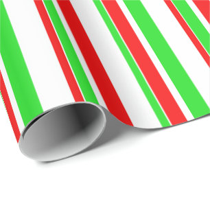 Groen, wit, rood met kerstinstraling cadeaupapier