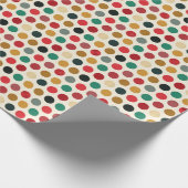 Groen Wit Rood  Polka Dot Wrapping Paper Cadeaupapier (Hoek)
