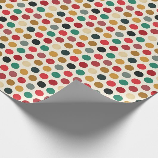 Groen Wit Rood  Polka Dot Wrapping Paper Cadeaupapier (Hoek)