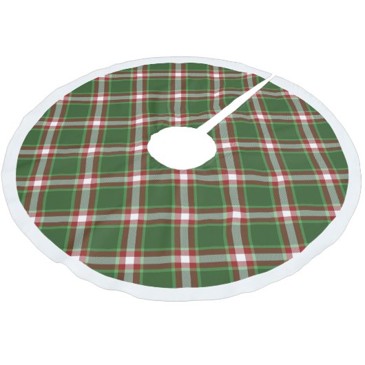 Groen wit roodrood lumberjack patroon kerstboom rok (Gekanteld)